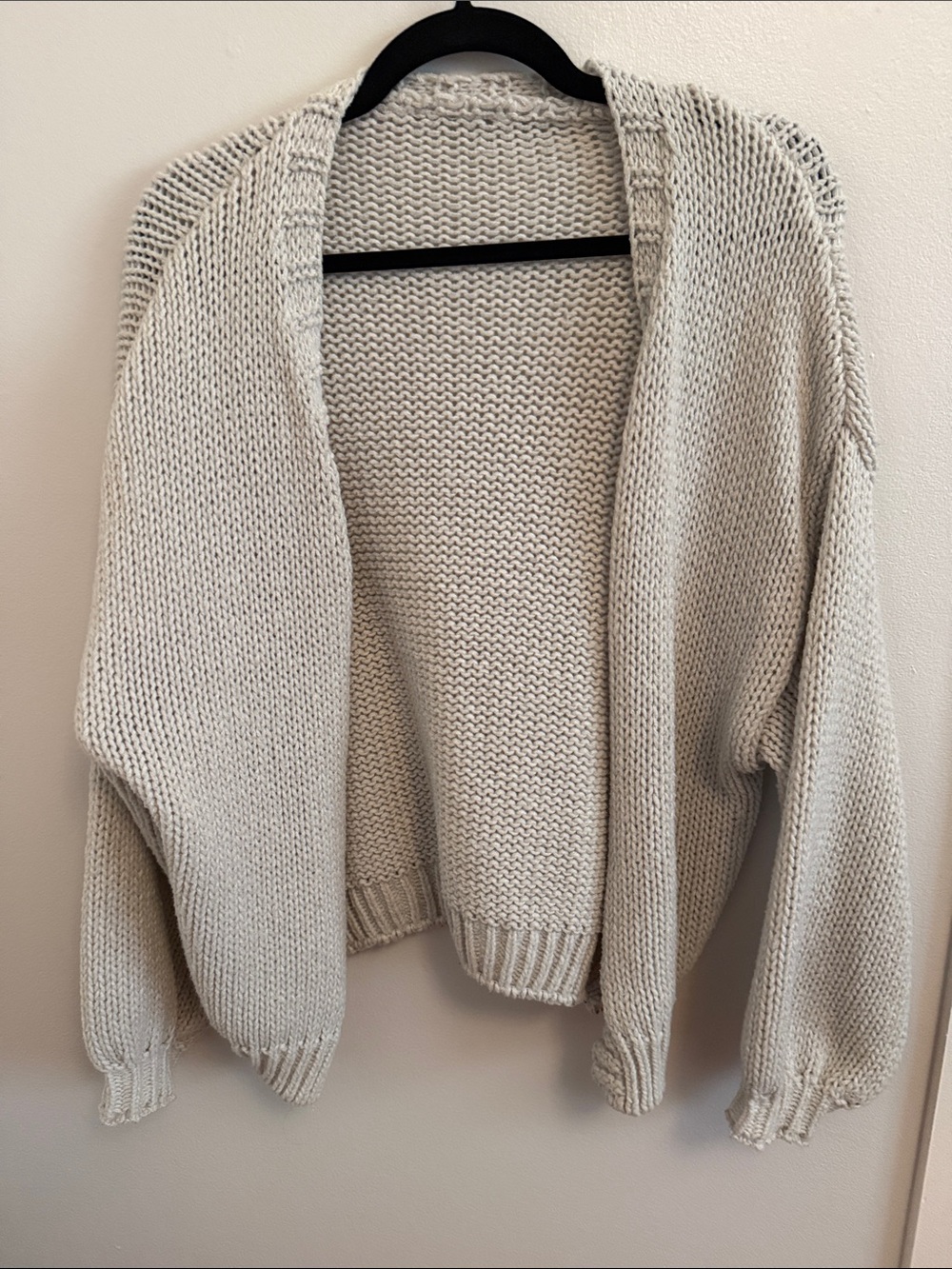 Cozy Open-Front Chunky Knit Sweater Cardigan - Cream